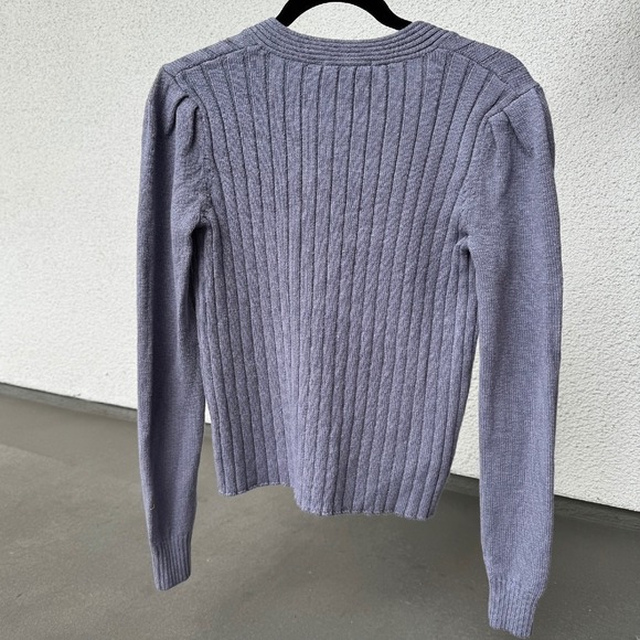 Splendid Cardigan Sweater Ribbed Knit Button‎ Front Long Sleeve Lilac S NWT - Picture 7 of 7